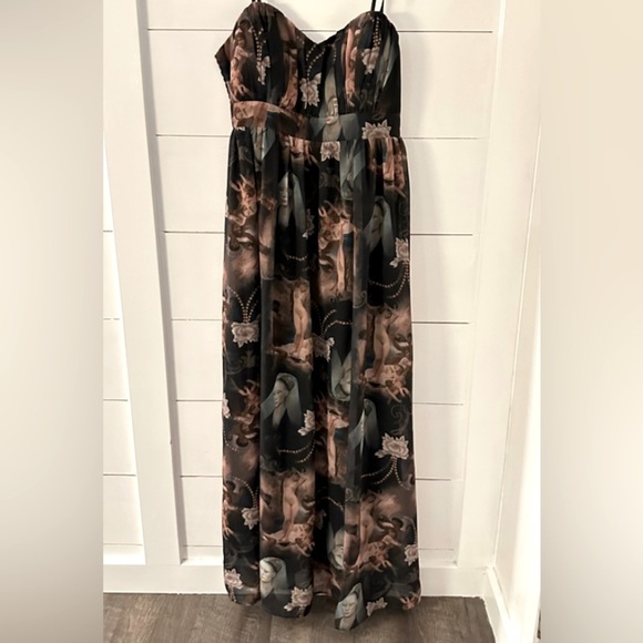 Y2K VINTAGE SPIN DOCTOR L renaissance art 2 wear woman a-line maxi dress - Picture 6 of 16